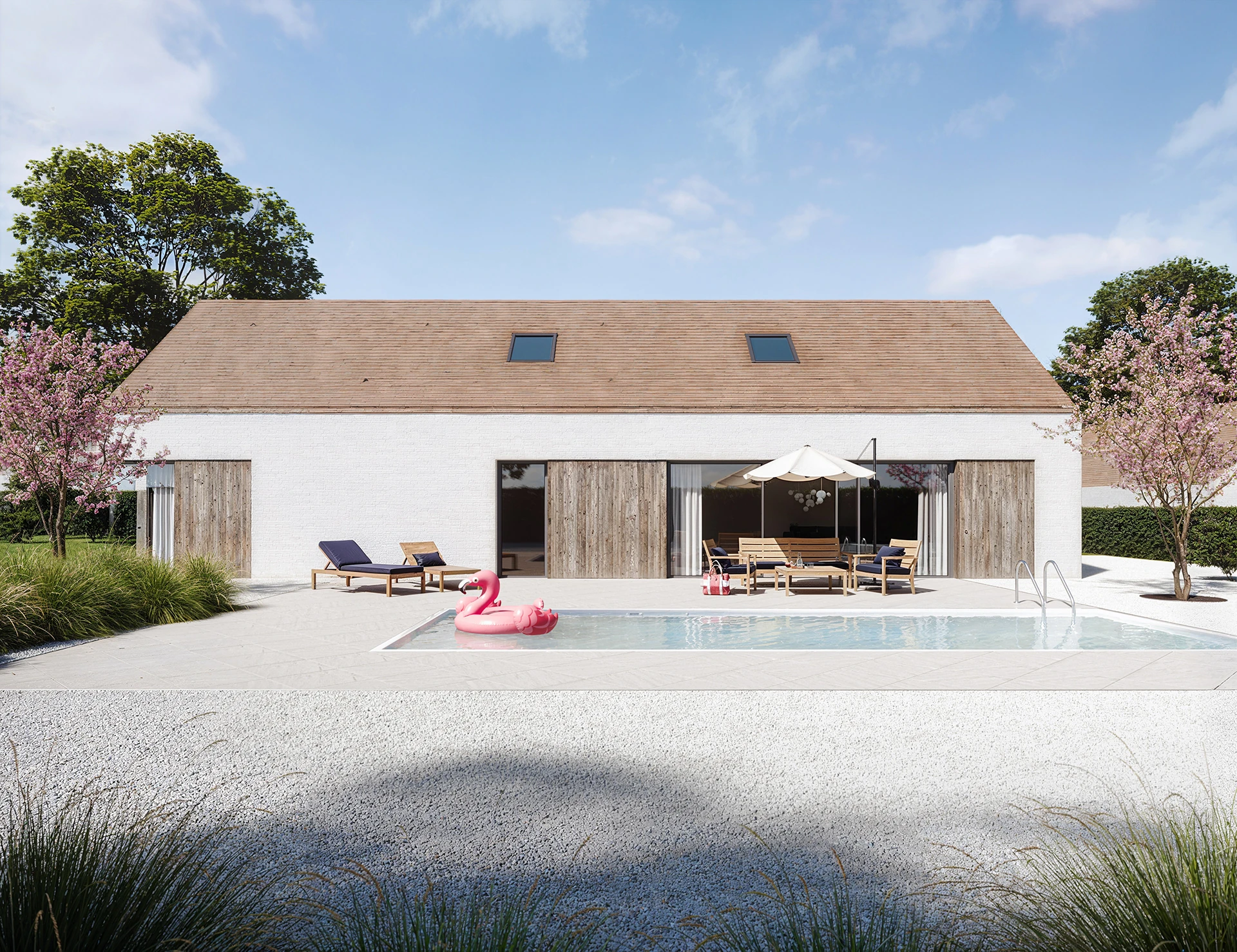 FCN Living Moments Terrassenelemente modernes Einfamilienhaus